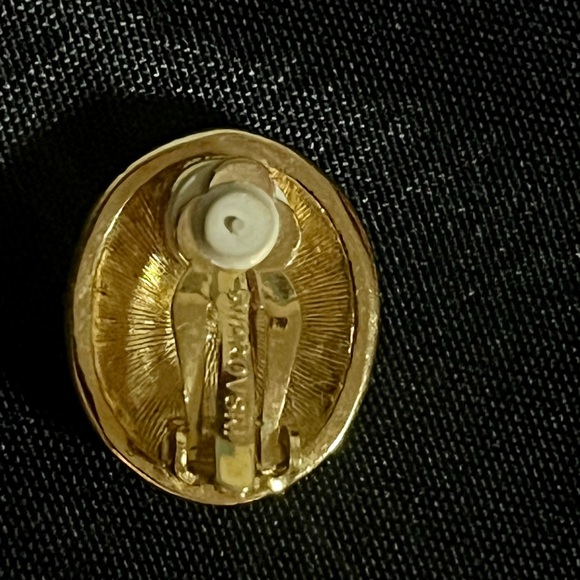 Vintage Swarovski Signed Crystal Earrings Swarovski AB Crystal Rhinestone Clips - Picture 4 of 5